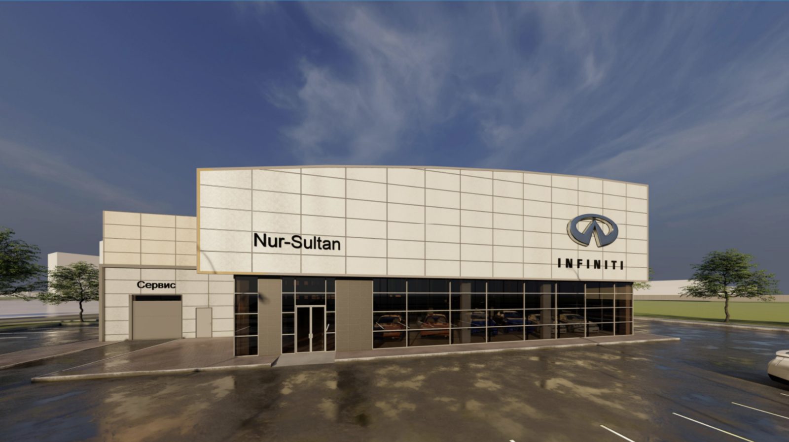 Сервисная зона автосалона Infiniti — рабочий проект RAUZA-PV